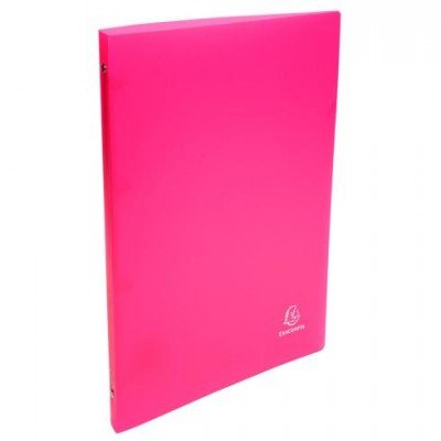 CLASSEUR 4 ANNEAUX 15 MM POLYPROPYLÈNE CHROMALINE - A4 rose