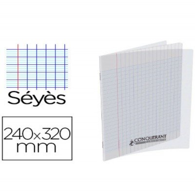 Cahier 24x32cm Grands Carreaux Seyès 192 Pages Agrafées Polypro Incol