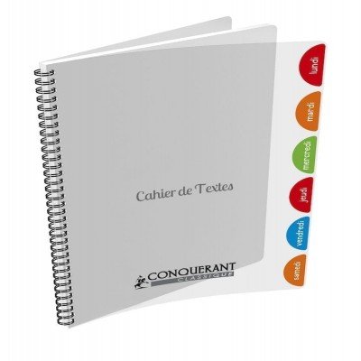 Cahier de Textes Classique 17x22cm Grands Carreaux Seyès 124 Pages