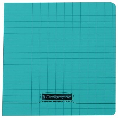 Cahier piqué 32 pages 17x22 cm, double ligne 3 mm interligne et verticale