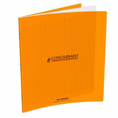CONQUERANT Cahier Classique 24x32cm Grands Carreaux Seyès 96 Pages Agrafées Couv